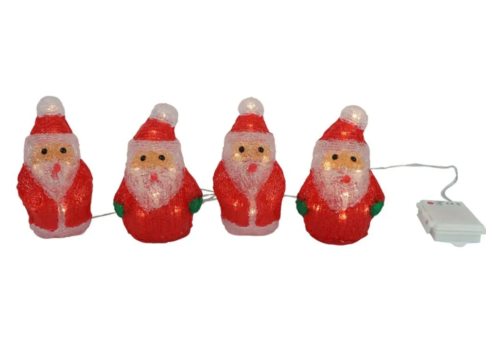 New Home Christmas Weihnachtsmanner-Lichterkette Aus Acryl Mit Timer 40 Leds Warmweis Online