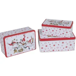 New Home Christmas Weihnachts-Metalldosen-Set Rechteckig 3-Teilig Sale