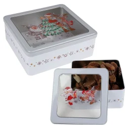 TP Weihnachts-Metalldosen 2-Teilig Eckig Mit Sichtfenster Best