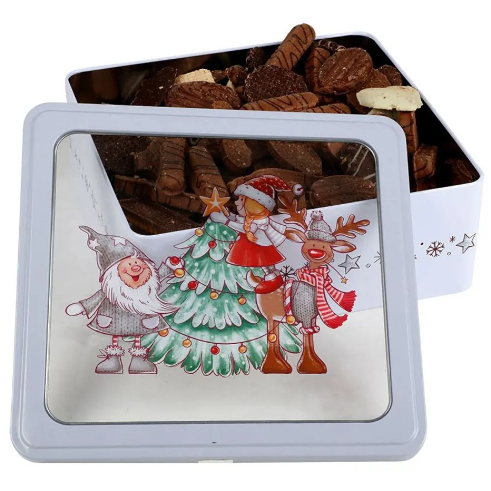 TP Weihnachts-Metalldosen 2-Teilig Eckig Mit Sichtfenster Best