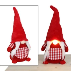 Pseudohersteller Weihnachts-Wichtel-Frau Mit Leuchtender Led-Nase 56Cm Rot Best