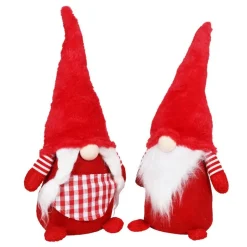 Pseudohersteller Weihnachts-Wichtel-Frau Mit Leuchtender Led-Nase 56Cm Rot Best