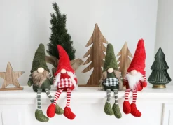 New Home Christmas Weihnachtswichtel Kantenhocker Mit Led-Nase 13X40X20Cm Rot Hot
