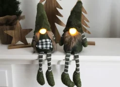 New Home Christmas Weihnachtswichtel Kantenhocker Mit Led-Nase 13X40X20Cm