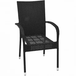 Pseudohersteller Wicker-Stapelstuhl Schwarz Discount