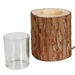TP Windlicht Baumstamm Mit Glaseinsatz 11X12,5Cm Discount