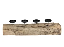 New Home Christmas Xxl-Baumstamm Fur 4 Kerzen 70X20X16Cm Outlet
