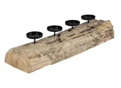 New Home Christmas Xxl-Baumstamm Fur 4 Kerzen 70X20X16Cm Outlet