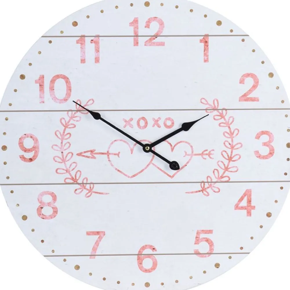 TP Xxl-Wanduhr 55Cm Herzen Und Pfeil Weis Clearance